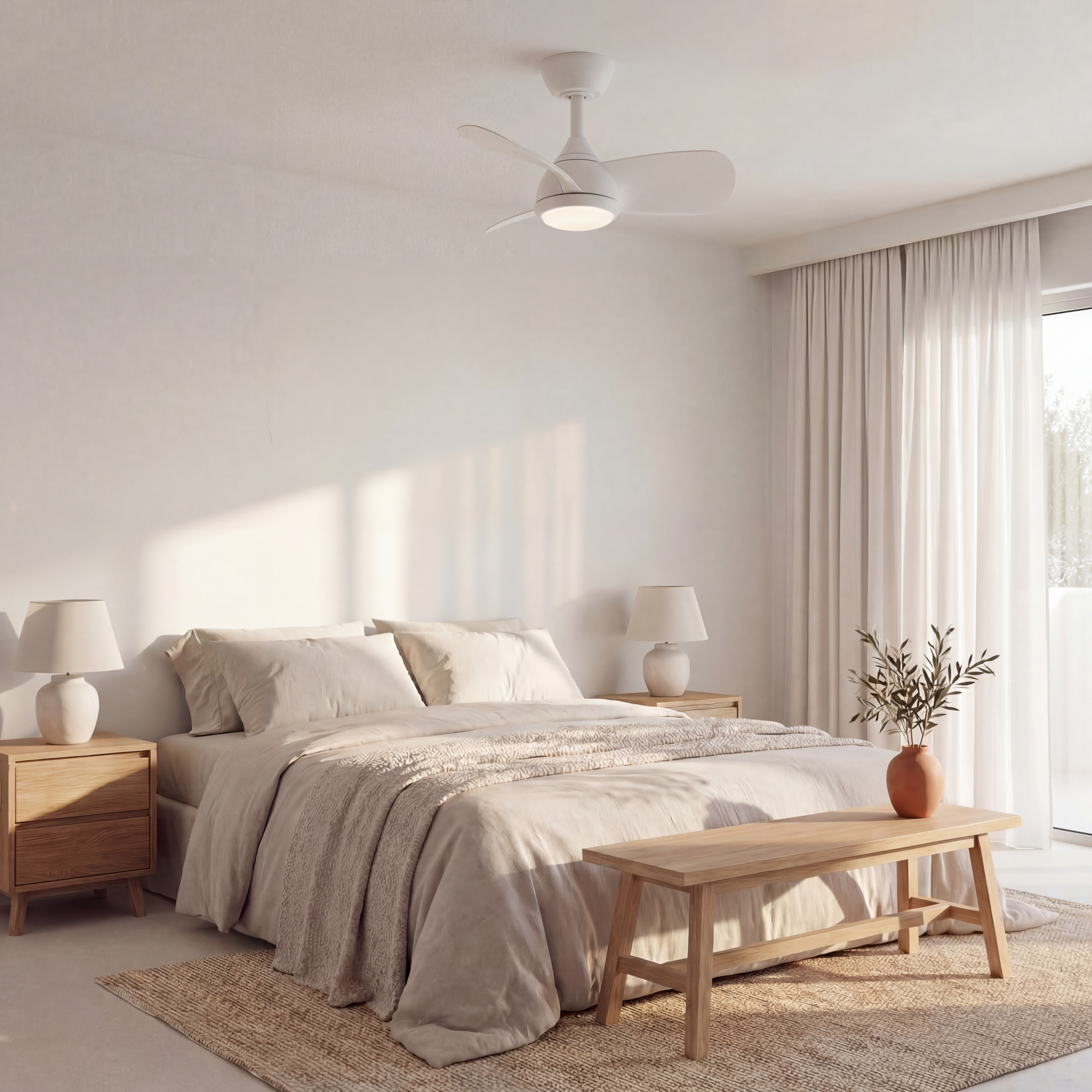 Veleo Ceiling Fan 60 cm (<8 m²) – 3 ABS Blades