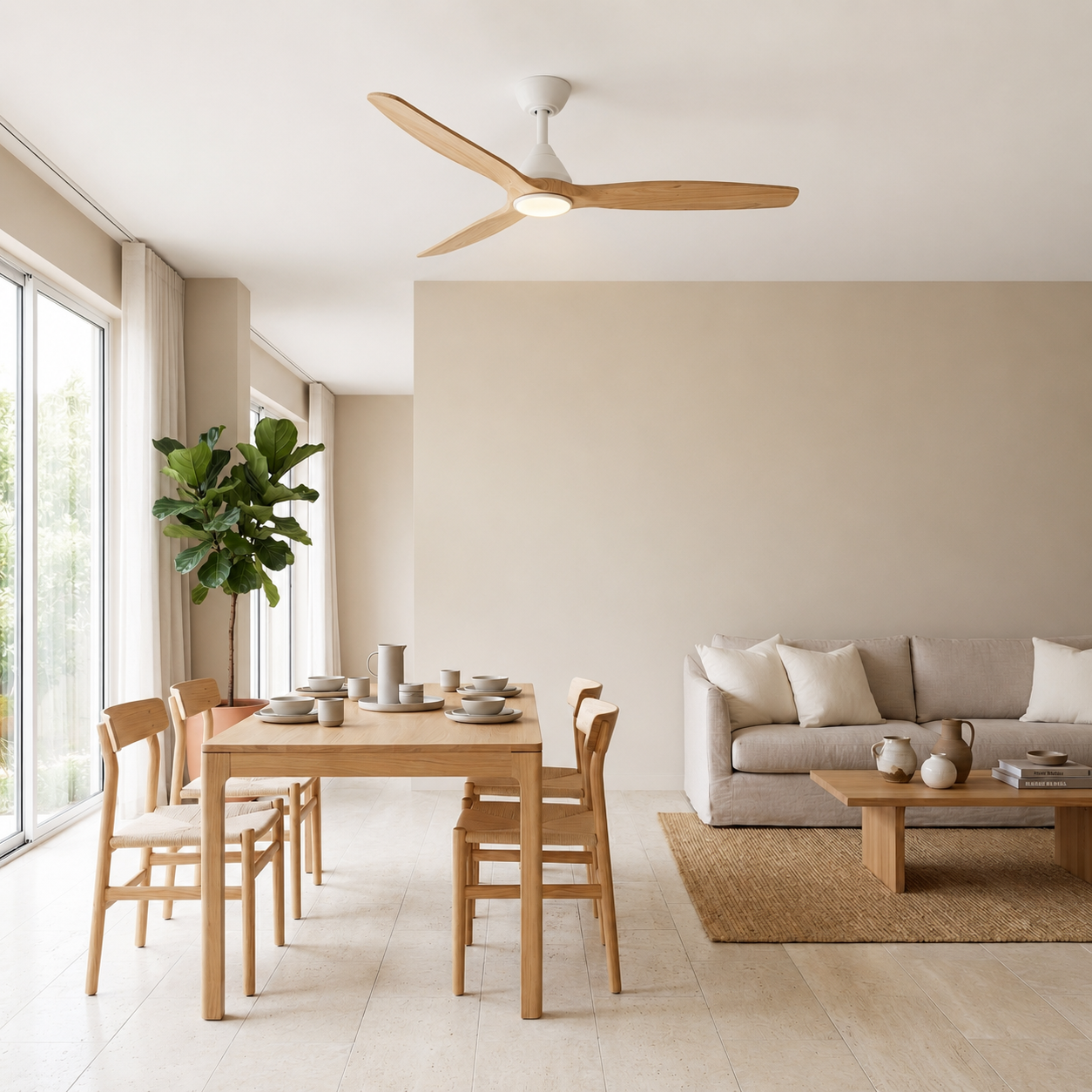 Dolomiti Wooden Ceiling Fan (132 cm / 112 cm)