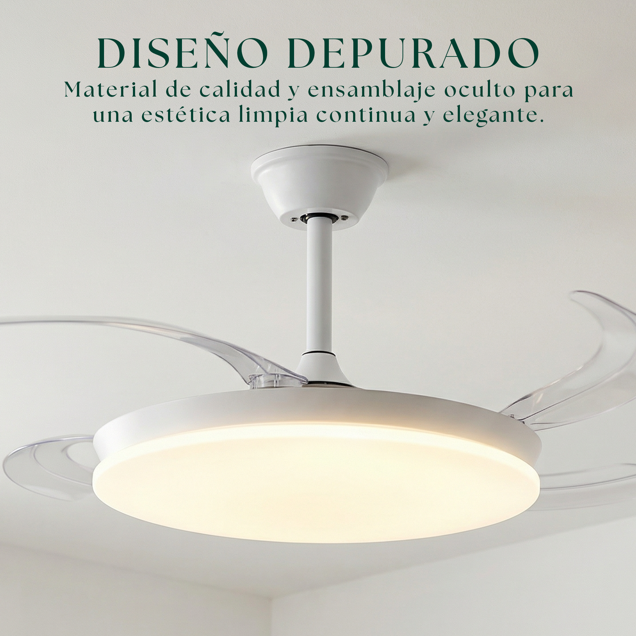 Milos 55 cm Ceiling Fan (6-15 m²) – Compact with LED Light